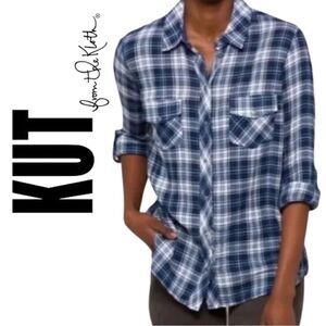 Kut From the Kloth Boylen Snap Front Plaid Shirt